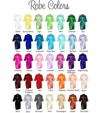 Robes Women's Personalized Glitter Print Satin Robe Name or Phrase - Bride & Bridesmaid Kimono Robe - Charcoal - C0182OAU2IM ...