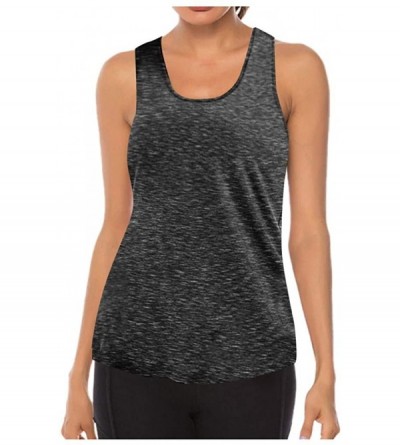 Tops Women Workout Tops Mesh Racerback Tank Yoga Shirts Gym Clothes - S-gray - C8190ZWDTXW $12.24