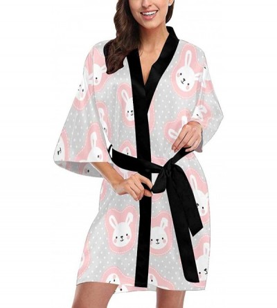 Robes Custom Cute Cartoon Bulldogs Bone Women Kimono Robes Beach Cover Up for Parties Wedding (XS-2XL) - Multi 5 - CH194S43QX...