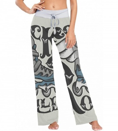 Bottoms Cool Roller Shoes Wing Women Loose Palazzo Casual Drawstring Sleepwear Print Yoga Pants - CO19D8UM45O $24.89