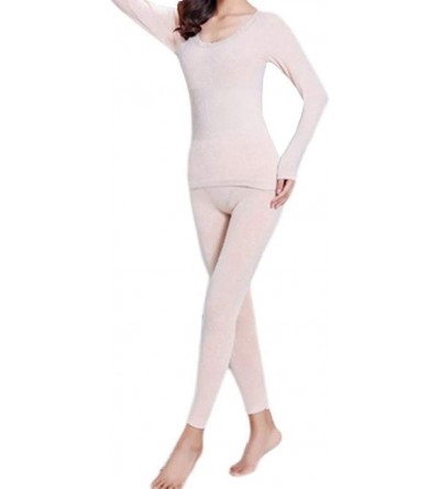 Thermal Underwear Women O Neck Long Sleeve Lace Womens Pajama Set- Winter Stretch Thermal Underwear Set-Women Long Johns - Co...