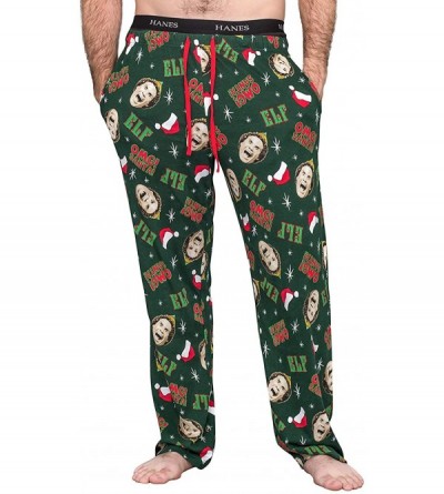 Sleep Sets Elf OMG! Santa! Adult Hunter Green Pajamas Lounge Pants - CF18III4UQ9 $49.29
