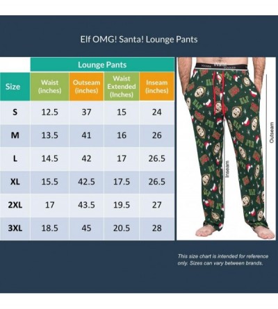 Sleep Sets Elf OMG! Santa! Adult Hunter Green Pajamas Lounge Pants - CF18III4UQ9 $17.60