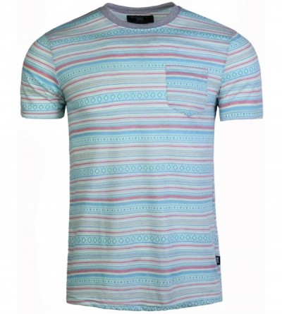 Undershirts 2 Pack Men's Graphic Casual Short Sleeve Pocket T-Shirt - Multicolored - CE18W0GTD9S $17.44