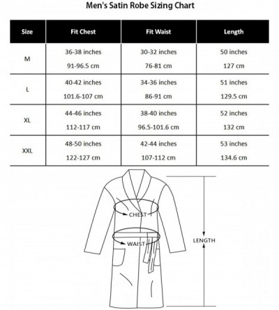 Robes Men's Satin Long Robe Kimono Bathrobe Sleepwear - Black - C318QHE0W03 $17.50