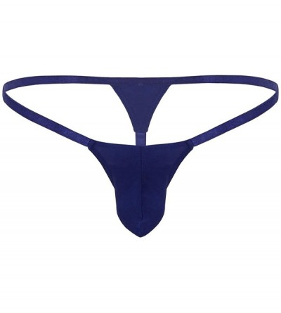 G-Strings & Thongs Men's Sexy Low Rise Pouch Panties Stretchy Jockstraps Trunks G-String Thong Briefs Underwear - Navy Blue -...