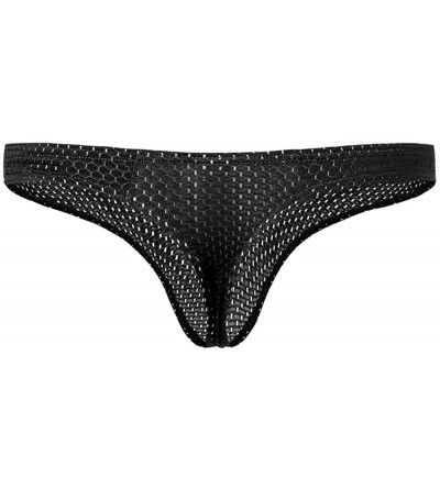 G-Strings & Thongs Sexy Men Thongs Underwear Breathable Hole Underwear Low Rise Pouch Jockstrap G-Strings Ice Silk T-Back Und...