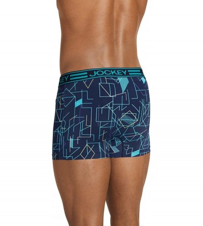 Boxer Briefs Men's Underwear Sport Cooling Mesh Performance Trunk - Teal Cyberprint - CJ195ZWD8OH $23.63