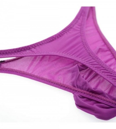 G-Strings & Thongs 2019 Hot Men Underwear Thongs Male Fashion Sexy Nylon Shorts Jocks Bikinis Size S M L XL XXL - Purple - CR...