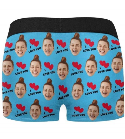 Briefs Custom Face Boxers I Love You White Hearts Girlfriend Face Watermelon Red Personalized Face Briefs Underwear for Men -...