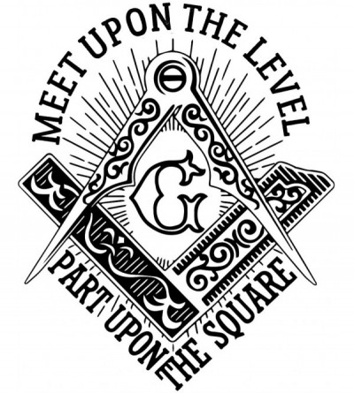 Undershirts Meet Upon The Level Part Upon The Square Masonic Men's Crewneck T-Shirt - Sport Grey - CL184QIAMKZ $18.91