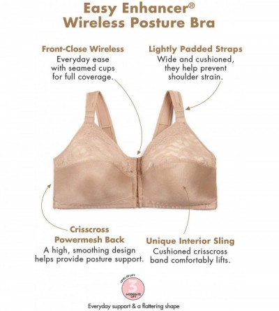 Bras Women's Plus Size Easy Enhancer Wireless Posture Bra - Shell Pink (0520) - CU193I6OO5R $26.07