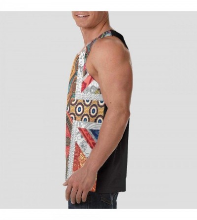 Undershirts Men's Fashion Sleeveless Shirt- Summer Tank Tops- Athletic Undershirt - Union Jack Flag Uk Mandala Art - CC19DE9O...
