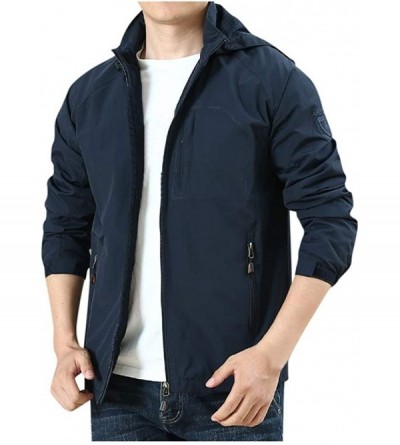 Robes Men's Plus Velvet Jacket Waterproof Windproof Rain Snow Jacket Hooded Sport Outdoor Windbreaker Thick Warm Coat - Blue ...