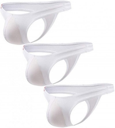 G-Strings & Thongs Men's Seamless Underwear Invisible Thong - 3white - CM18WLCR388 $29.38