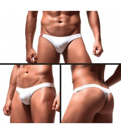 G-Strings & Thongs Men's Seamless Underwear Invisible Thong - 3white - CM18WLCR388 $15.28