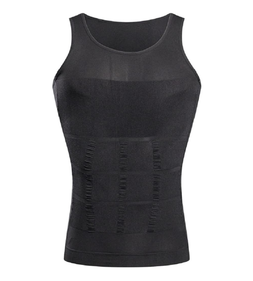 Shapewear Mens Slimming Body Shaper Corset Vest Abs Abdomen Bodysuit Undershirt - Grey - CP1873H5ILO $17.31