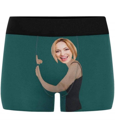 Boxer Briefs Personalized Face Man Boxer Briefs with Wife's Face Hug My Treasure on Black - Color14 - CS199XUTS5Q $54.56
