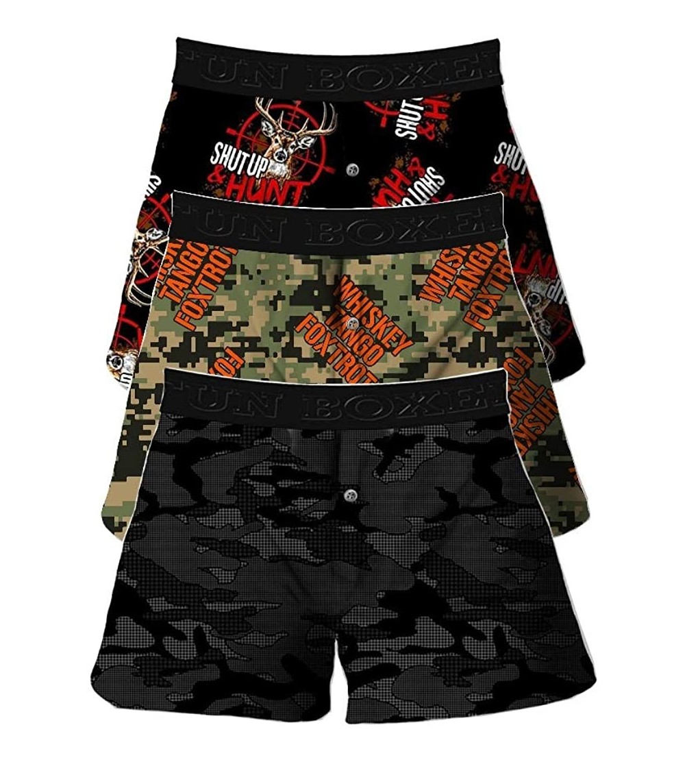 Boxers Camouflage Hunting Men's Boxer 3-Pack Underwear Short - CB18U2N63ND $26.05