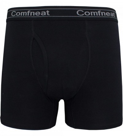 Boxer Briefs Men's 3 or 5-Pack Boxer Briefs Bamboo Rayon Ultra Soft Comfy Underwear with Fly - Black 3 Pack - CZ192O20558 $26.94