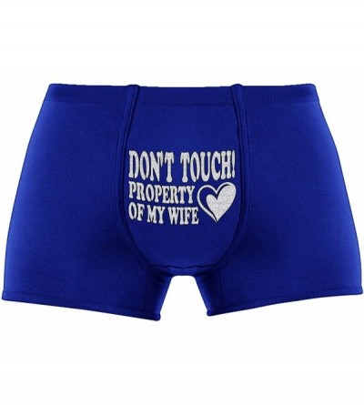 Boxers Cool Boxer Briefs | Don't Touch! Property of My Wife | Innovative Gift. Birthday Present. Novelty Item. - Violet - CR1...