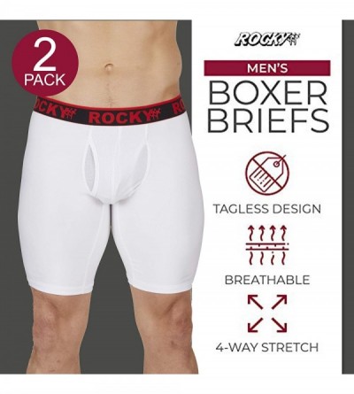 Boxer Briefs Men's Boxer Briefs - 9" Performance Underwear 4-Way Stretch - 2 Pack - Red - CZ120H14MKH $28.17