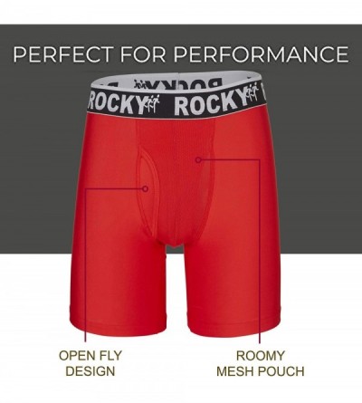 Boxer Briefs Men's Boxer Briefs - 9" Performance Underwear 4-Way Stretch - 2 Pack - Red - CZ120H14MKH $28.17
