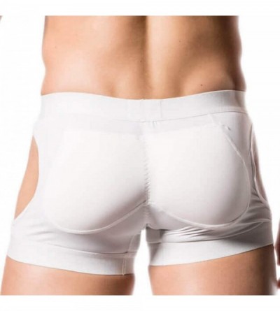 Briefs Hipster Men's Padded Enhancing Spandex Underwear - White - CK187UIEQ8T $45.53