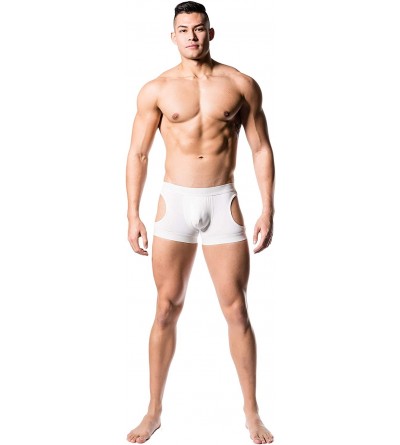 Briefs Hipster Men's Padded Enhancing Spandex Underwear - White - CK187UIEQ8T $45.53