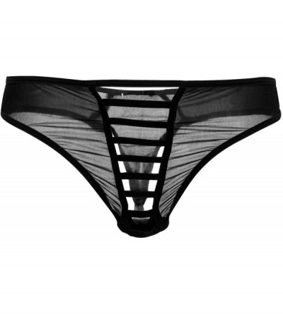 Briefs Sexy Full Lace S Men Underwear Lingerie Briefs Breathable Slip Male Panties Underpants - Black - CN19E7D20D5 $72.83