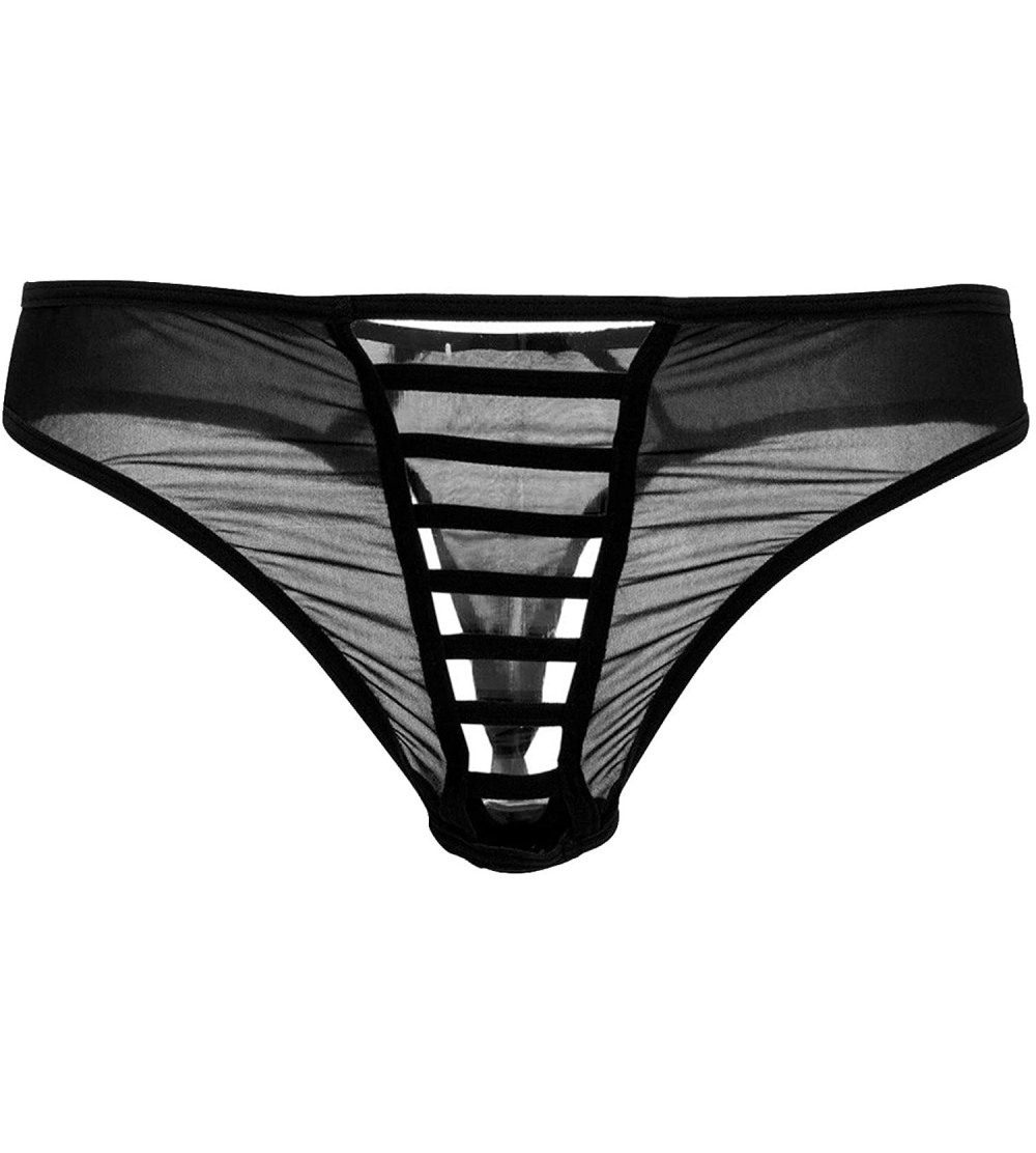 Briefs Sexy Full Lace S Men Underwear Lingerie Briefs Breathable Slip Male Panties Underpants - Black - CN19E7D20D5 $27.82