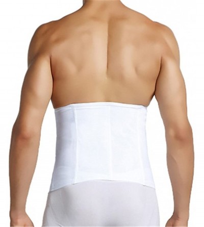 Shapewear Men's Zip Up Workout Waist Trimmer Support Lower Back & Lumbar Slimming Belt - White - CS184KUA7WG $39.27