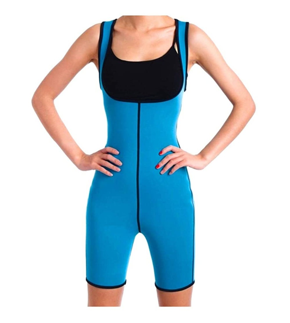 Accessories Womens Fitness Corset Sport Body Shaper Vest Shapeware Trainer Workout Jumpsuit - Blue - CF1908DZYA8 $16.26