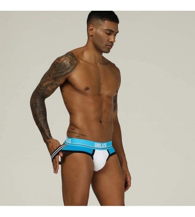 Briefs Men's Jockstrap Underwear Sexy Mesh Jock Strap - White - CV1977I46TO $14.92