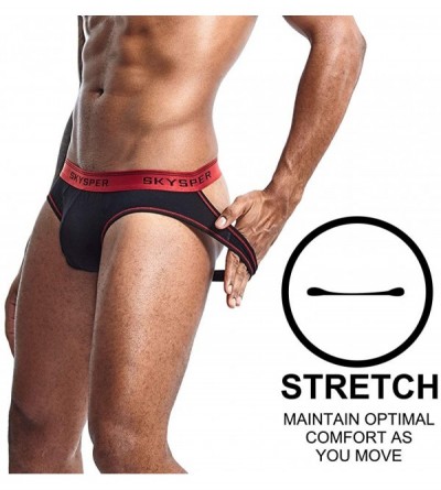 Briefs Men's Jockstrap Athletic Supporter Underwear Gym Strap Brief - Sg01-4pcs Black/Gray - CH18ZDG68X8 $36.97