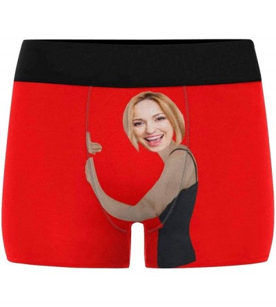 Boxer Briefs Personalized Face Man Boxer Briefs with Wife's Face Hug My Treasure on Black - Color11 - C5199XKSUQY $22.30