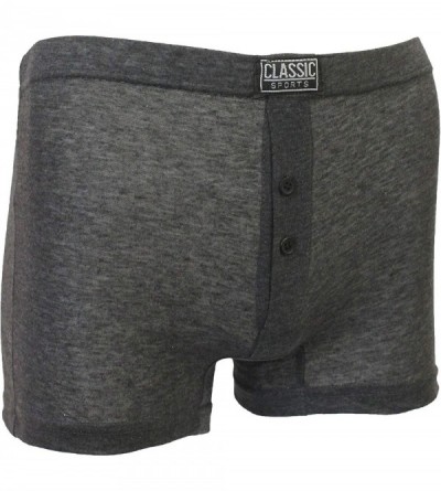 Boxers Mens Classic Fashion Cotton Rich Patterned Boxer Short Trunks -6 Pack - Plain Blues - CA18XXG3IY0 $18.39