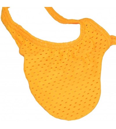 G-Strings & Thongs Men's Breath Holes Micro Thong Sexy Mini Bikini Underwear Elastic String T-Back Tanga - Yellow - C017XWTCM...