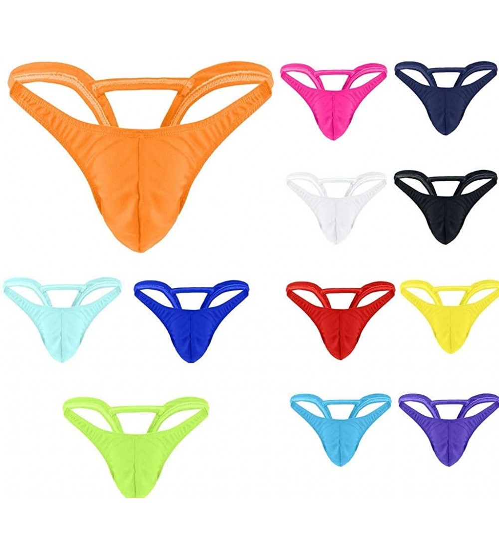 Men's Elastic Drawstring G-Strings Thongs-Inverted Triangle Rear Hollow ...