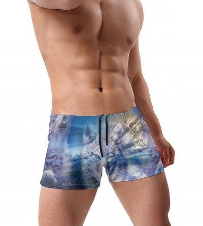 Boxers Cool Men's Boxer Shorts Printed Surf Boxer Shorts Pants Soft and Comfortable Quick Dry - Black - C819DYT4T2X $32.57