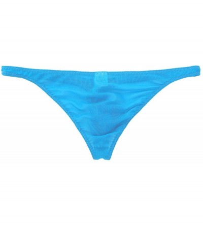 Men's Bulge Pouch Panties See Through Sheer Mesh G-String Thongs Bikini ...