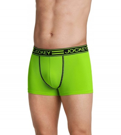Trunks Men's Underwear Sport Max Mesh Trunk - Sport Green - CR18UR9TOT6 $20.55