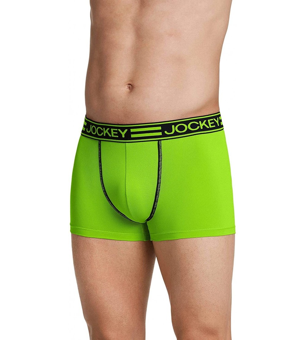 Trunks Men's Underwear Sport Max Mesh Trunk - Sport Green - CR18UR9TOT6 $12.17