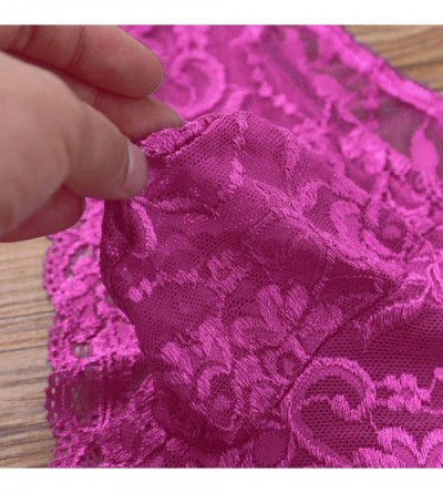 Briefs Sissy Pouch Panties Men Lace Bikini Briefs G-String Thongs Crossdress Underwear - Rose - CU1803Q4UK8 $12.61