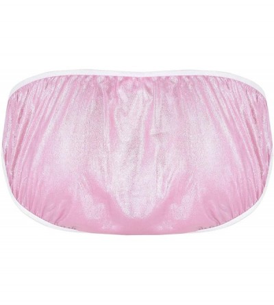 Briefs Men's Frilly Ruffled Floral Lace Bikini Briefs Sissy Pouch Panties Underwear - Pink - CG18M9GKGUX $16.22