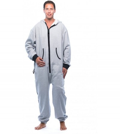 Sleep Sets Jumpsuit Adult Onesie Pajamas - Grey Heather / Black - C1182DEZOE9 $39.47