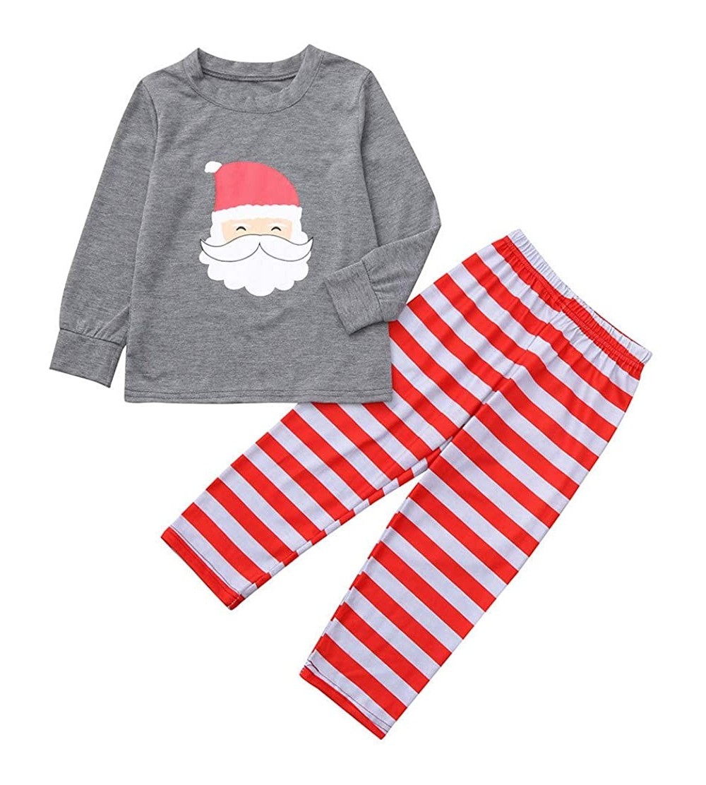 Sleep Sets Christmas Santa Claus Pajamas Matching Sets Adult Kids Long Sleeve Blouse Sleepwear Family Clothes Holiday Pajama ...