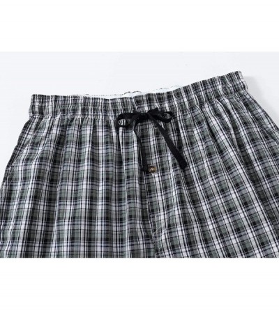 Sleep Bottoms Men's Sleepwear Shorts Pajama Bottom Lounge Short Plaid Button Open Fly 3Pack - Multi-3pack-04 - CO190E5CZD7 $2...