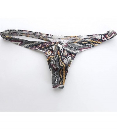 G-Strings & Thongs Mens Mini Briefs Underwear Comfy Enhance Bulge Pouch Bikini Thong 3 Colors - Green - C91905N8LAG $9.85
