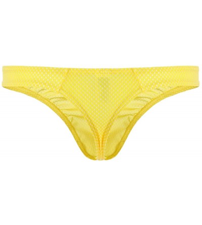 G-Strings & Thongs Sexy Men Underwear Low Waist Comfortable Thongs G-String Slim Underpants Jockstrap - Yellow - CE18SEOL84H ...